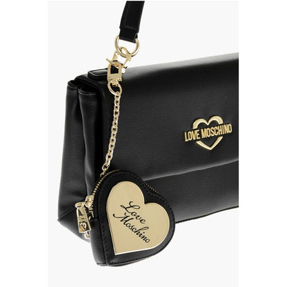LOVE Faux Leather Shoulder Bag with Golden Logo