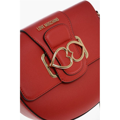 LOVE Faux Leather Crossbody Bag with Double Metal Heart