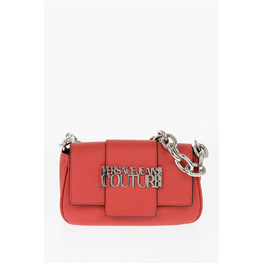 JEANS COUTURE Textured Faux Leather Crossbody Bag with Silve