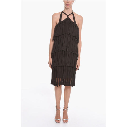 Halter Neck LOOPS Silk Blend Dress