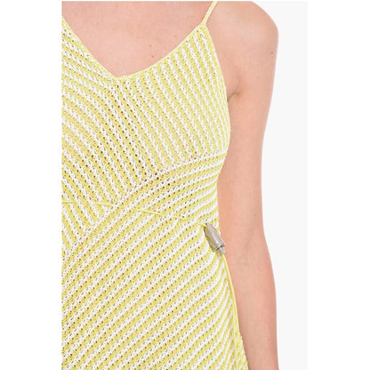Striped Cotton Blend Maxidress with Drawstring