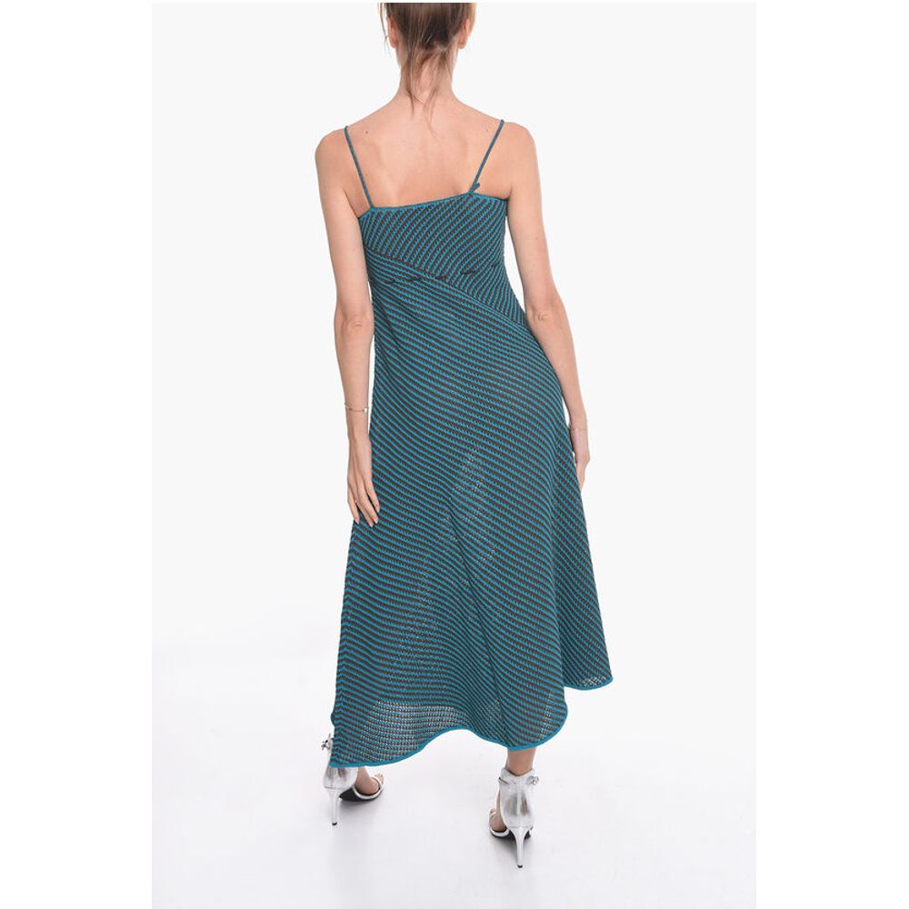 Striped Cotton Blend Maxidress with Drawstring