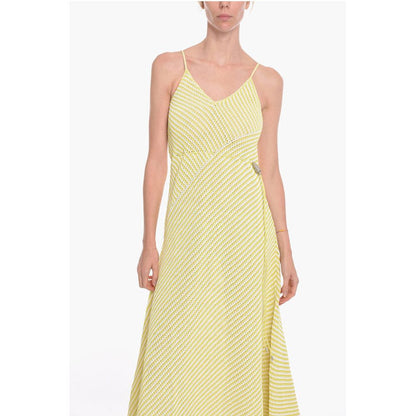 Striped Cotton Blend Maxidress with Drawstring