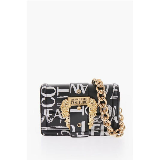 JEANS COUTURE All-Over Logo Printed Faux Leather Shoulder Ba