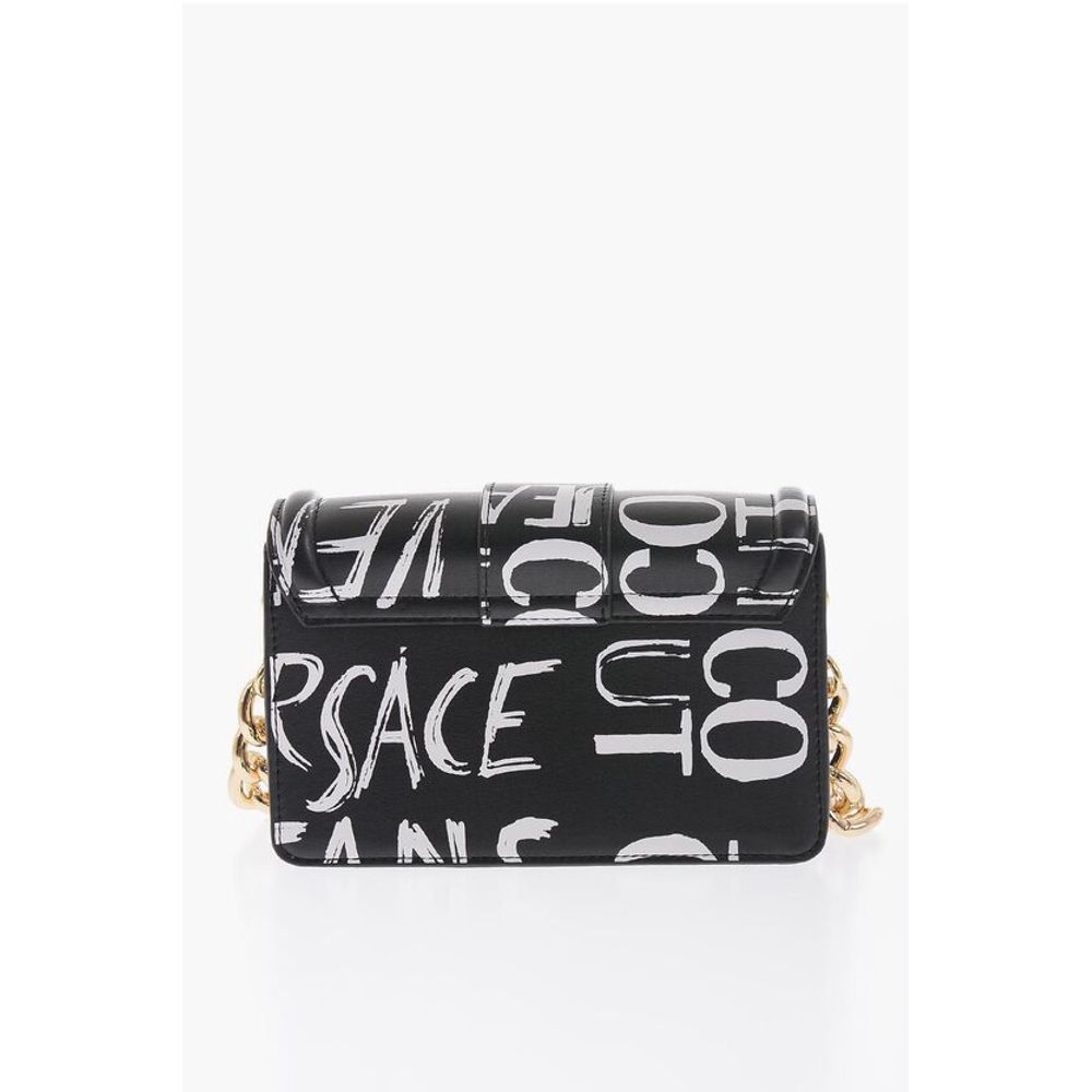 JEANS COUTURE All-Over Logo Printed Faux Leather Shoulder Ba