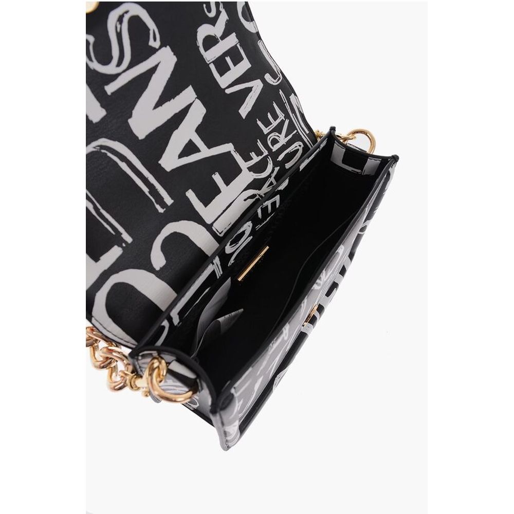JEANS COUTURE All-Over Logo Printed Faux Leather Shoulder Ba