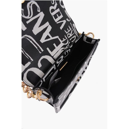 JEANS COUTURE All-Over Logo Printed Faux Leather Shoulder Ba