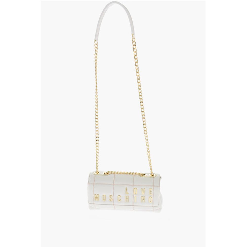 LOVE Quilted Faux Leather Bag with Chain Shoulder Strap