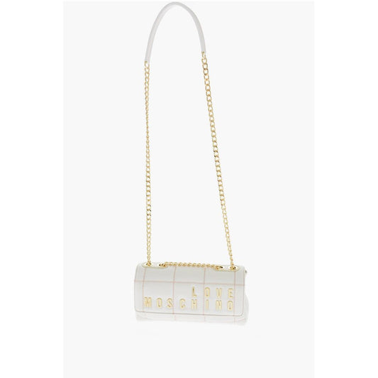 LOVE Quilted Faux Leather Bag with Chain Shoulder Strap