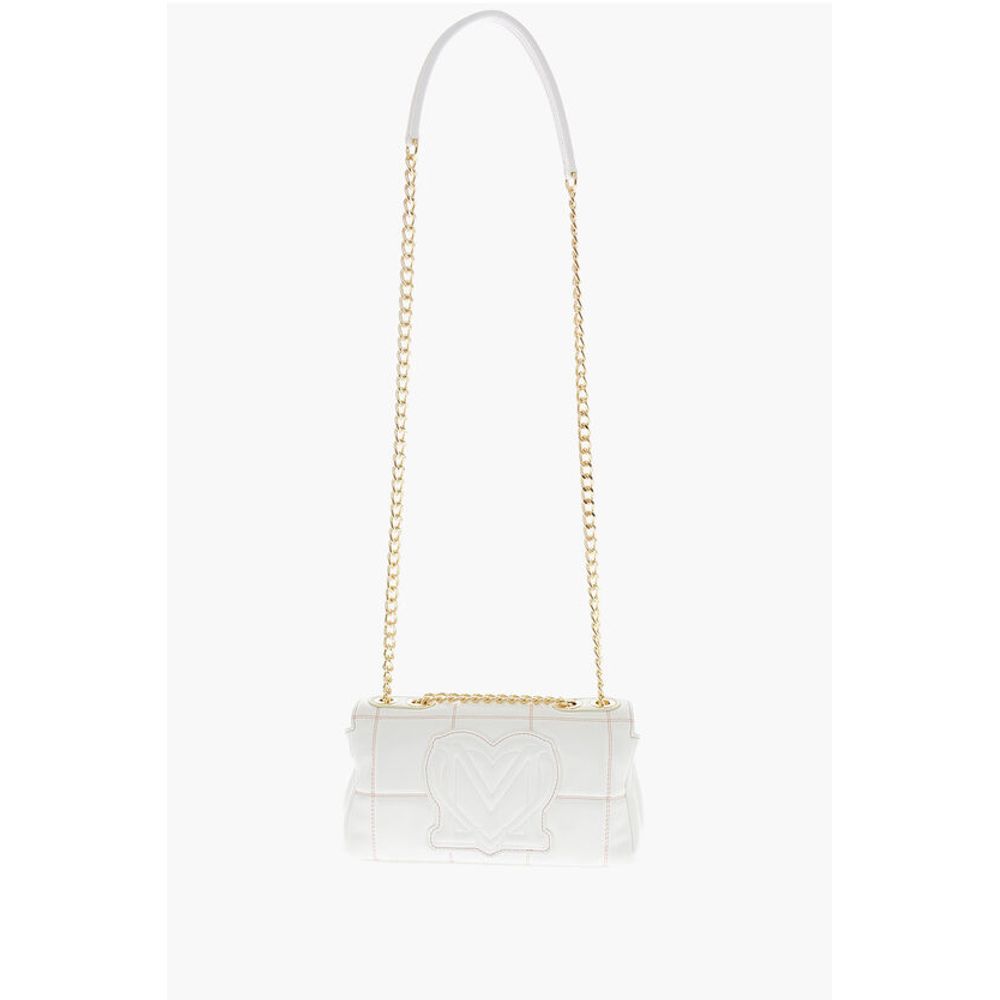 LOVE Quilted Faux Leather Bag with Chain Shoulder Strap