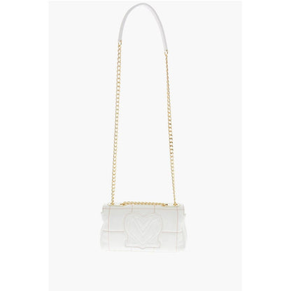 LOVE Quilted Faux Leather Bag with Chain Shoulder Strap