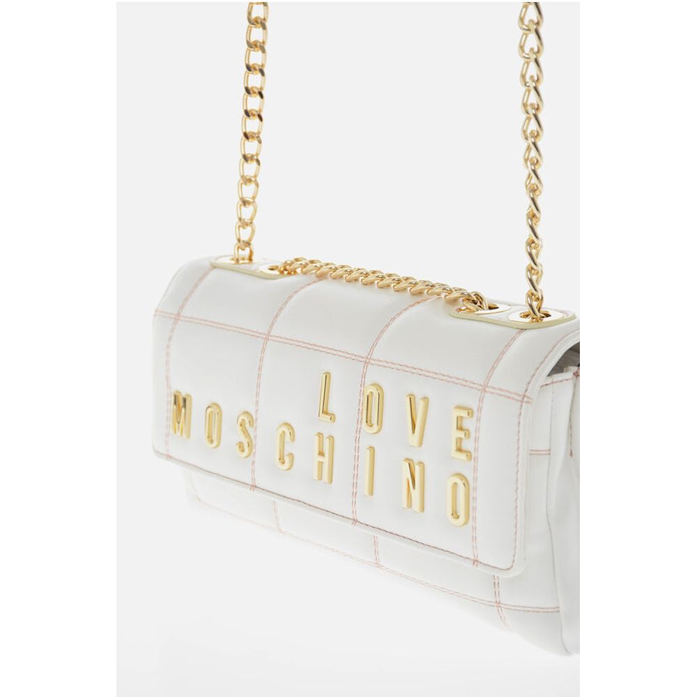 LOVE Quilted Faux Leather Bag with Chain Shoulder Strap