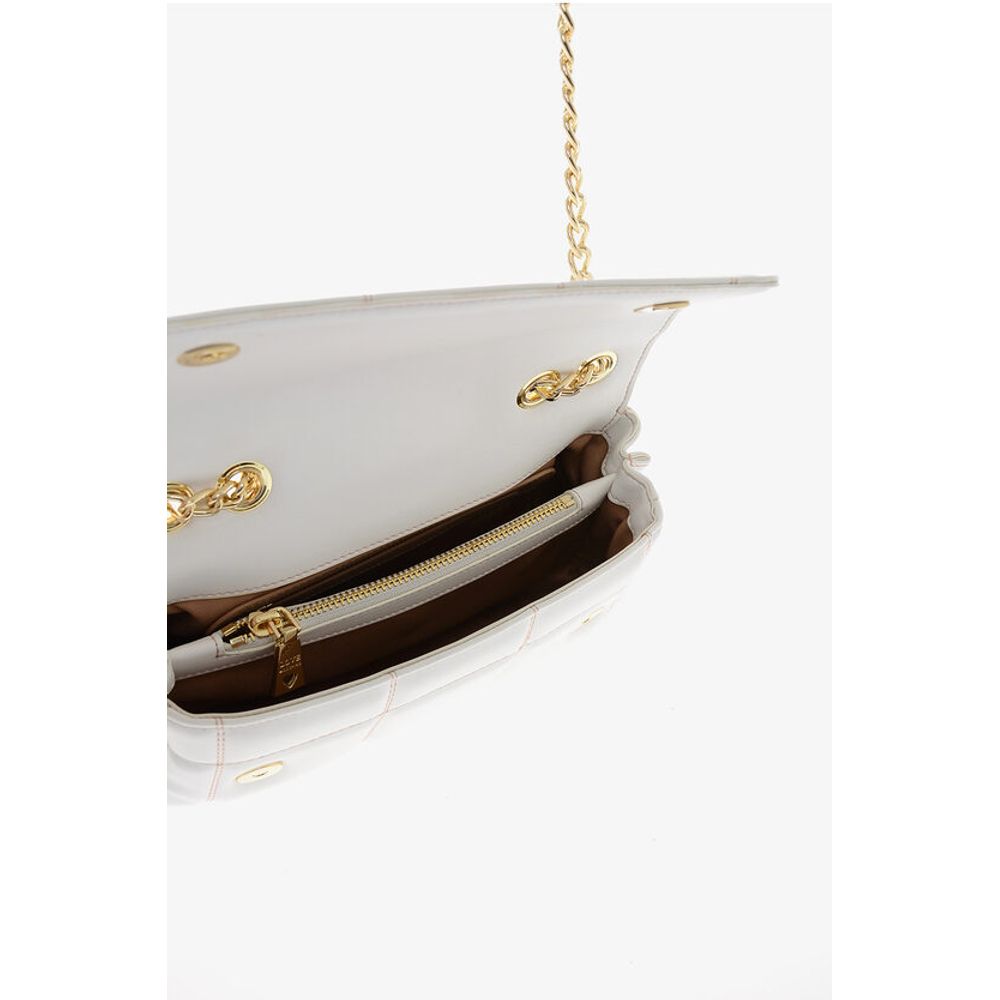 LOVE Quilted Faux Leather Bag with Chain Shoulder Strap