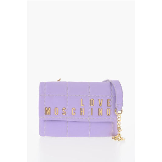 LOVE Quilted Faux Leather Bag with Removable Chain Shoulder