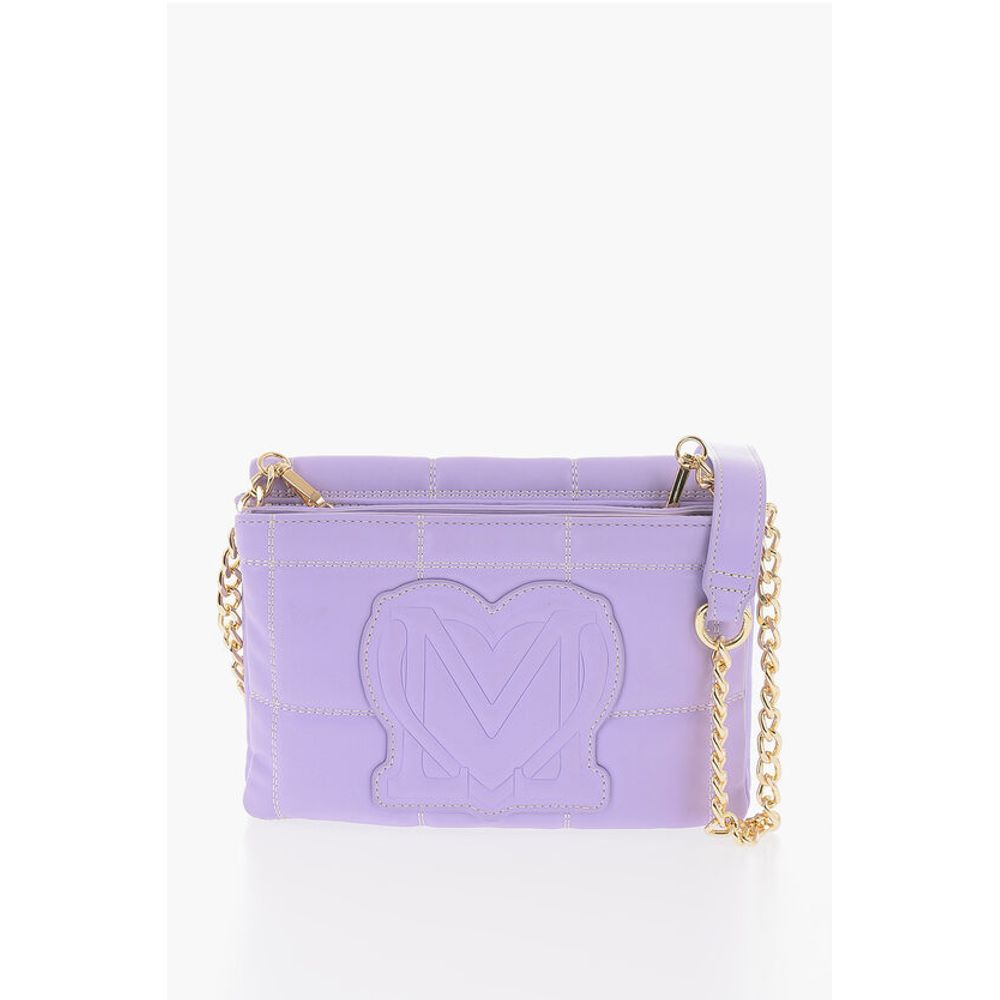 LOVE Quilted Faux Leather Bag with Removable Chain Shoulder