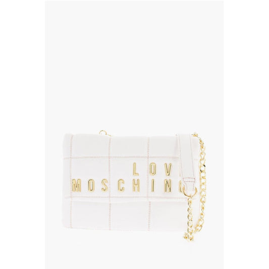 LOVE Quilted Faux Leather Bag with Removable Chain Shoulder