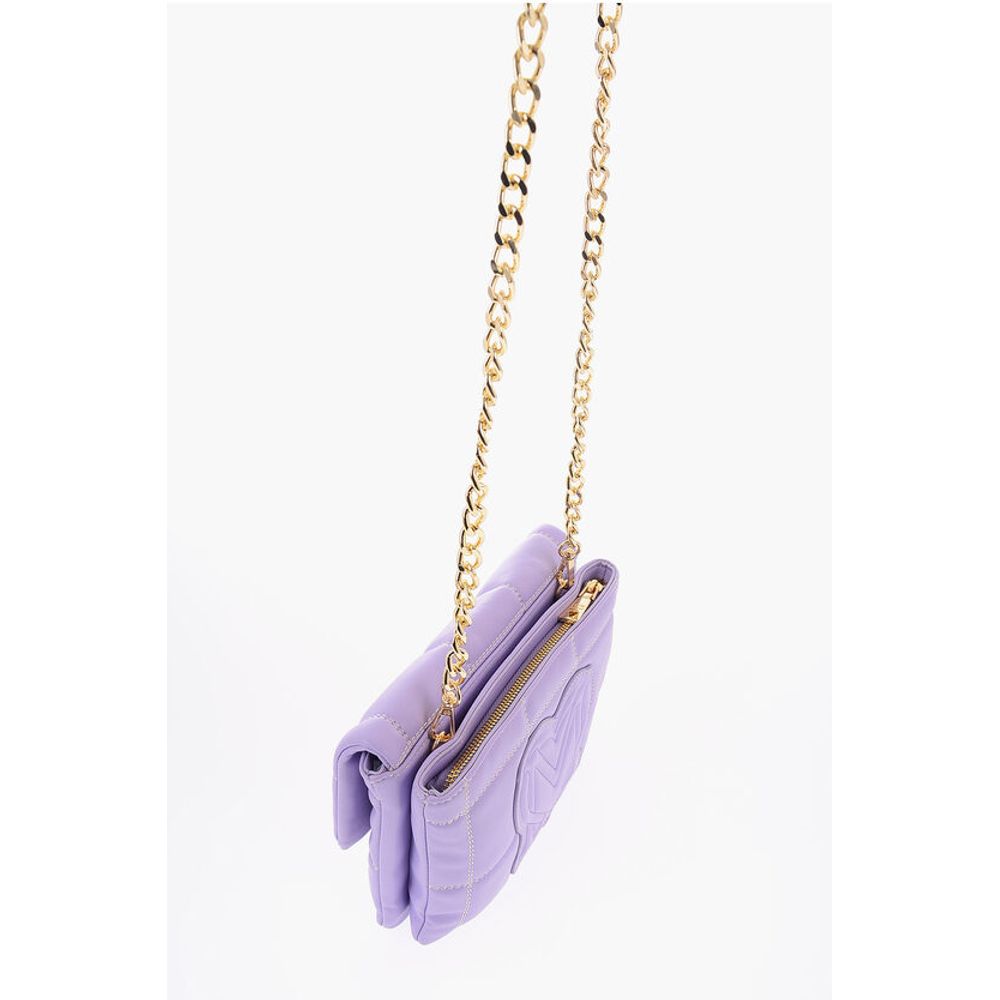LOVE Quilted Faux Leather Bag with Removable Chain Shoulder
