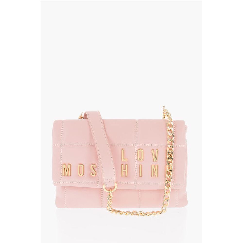 LOVE Quilted Faux Leather Bag with Removable Chain Shoulder