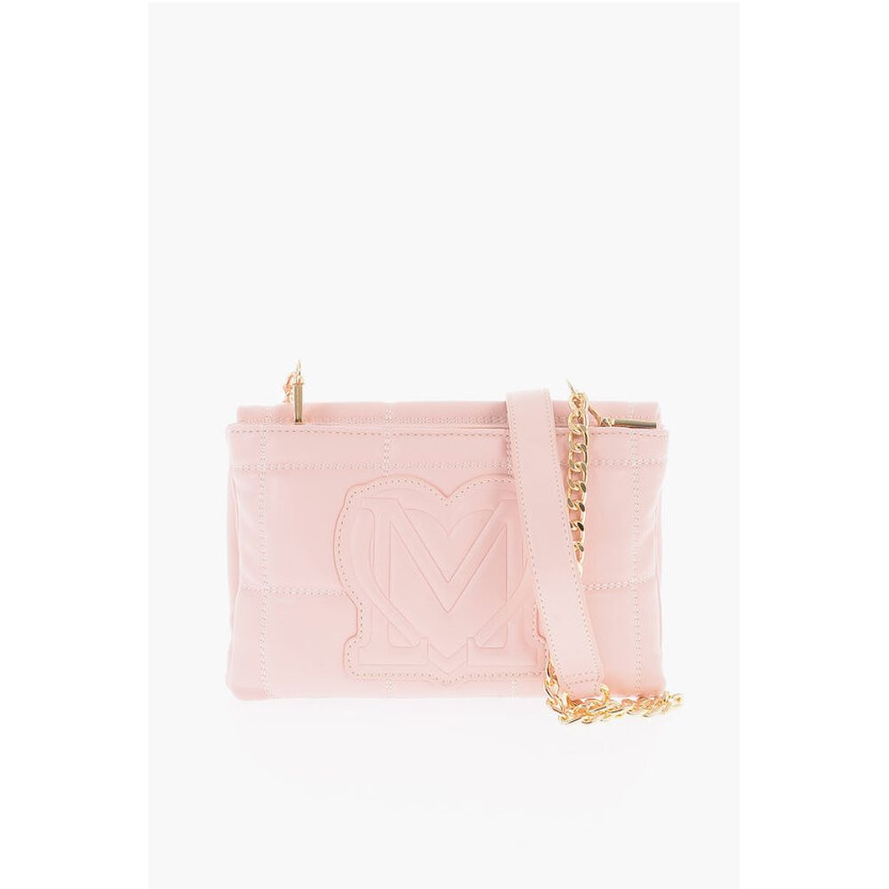 LOVE Quilted Faux Leather Bag with Removable Chain Shoulder