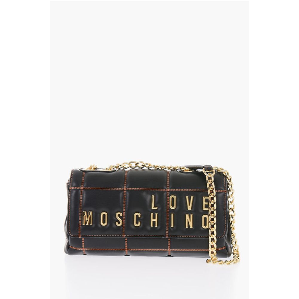 LOVE Quilted Faux Leather Bag with Chain Shoulder Strap