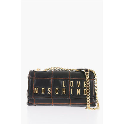LOVE Quilted Faux Leather Bag with Chain Shoulder Strap