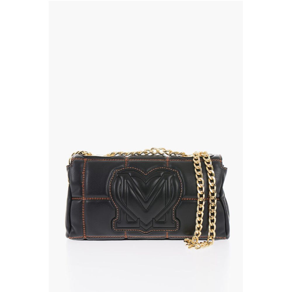 LOVE Quilted Faux Leather Bag with Chain Shoulder Strap