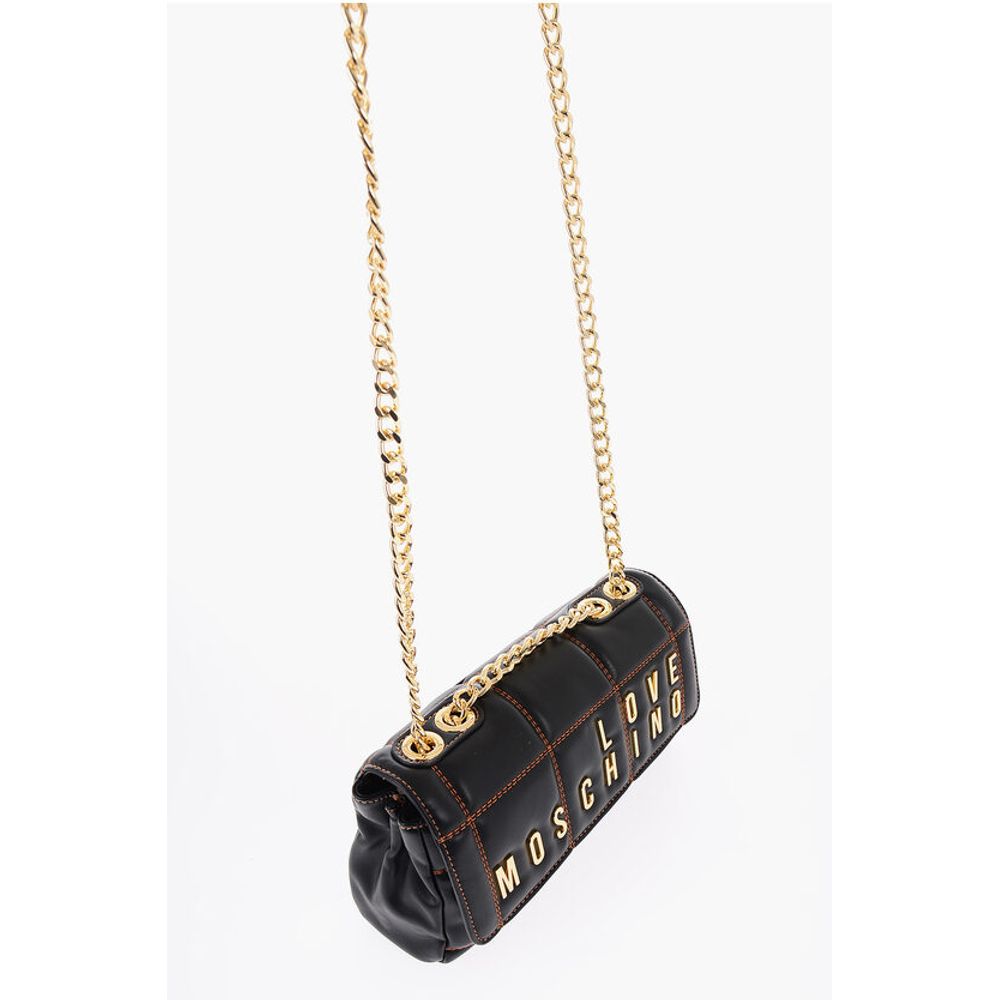 LOVE Quilted Faux Leather Bag with Chain Shoulder Strap