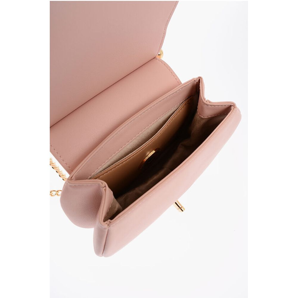 LOVE Faux Leather Crossbody Bag with Turn Lock Closure