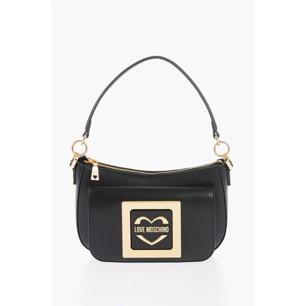 LOVE Faux Leather Bag with Removable Shoulder Strap and Meta