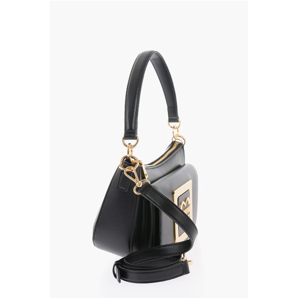 LOVE Faux Leather Bag with Removable Shoulder Strap and Meta