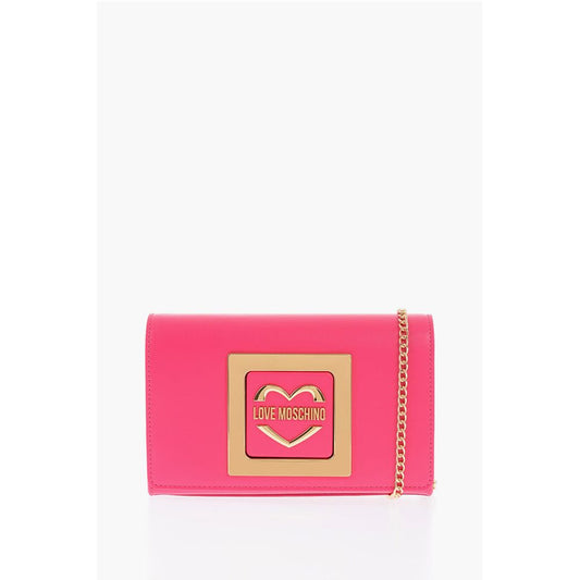 LOVE Faux Leather Crossbody Bag with Metal Golden Logo