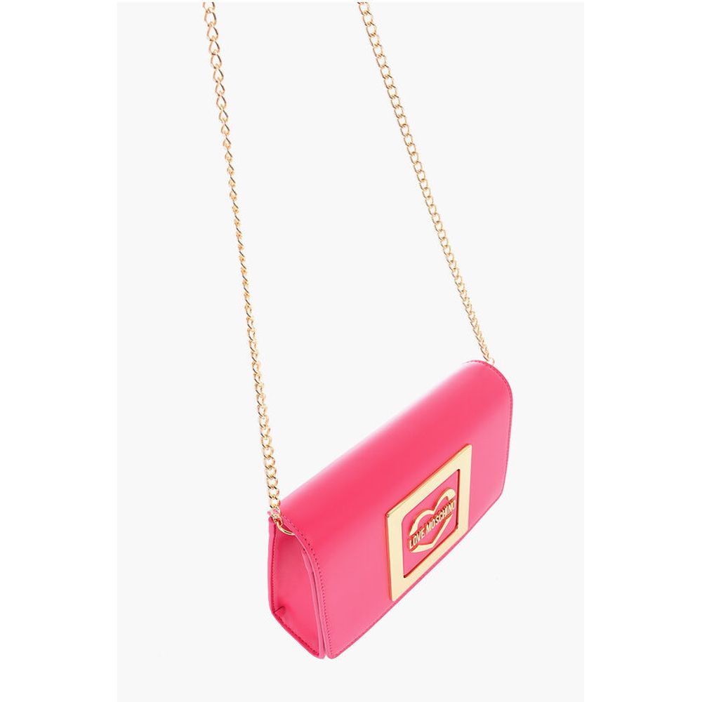 LOVE Faux Leather Crossbody Bag with Metal Golden Logo