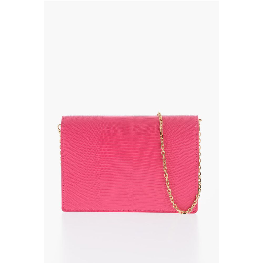 LOVE Croco-effect Faux Leather LIZARD Bag with Golden Chain