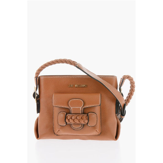 LOVE Faux Leather Crossbody Bag with Braided Details