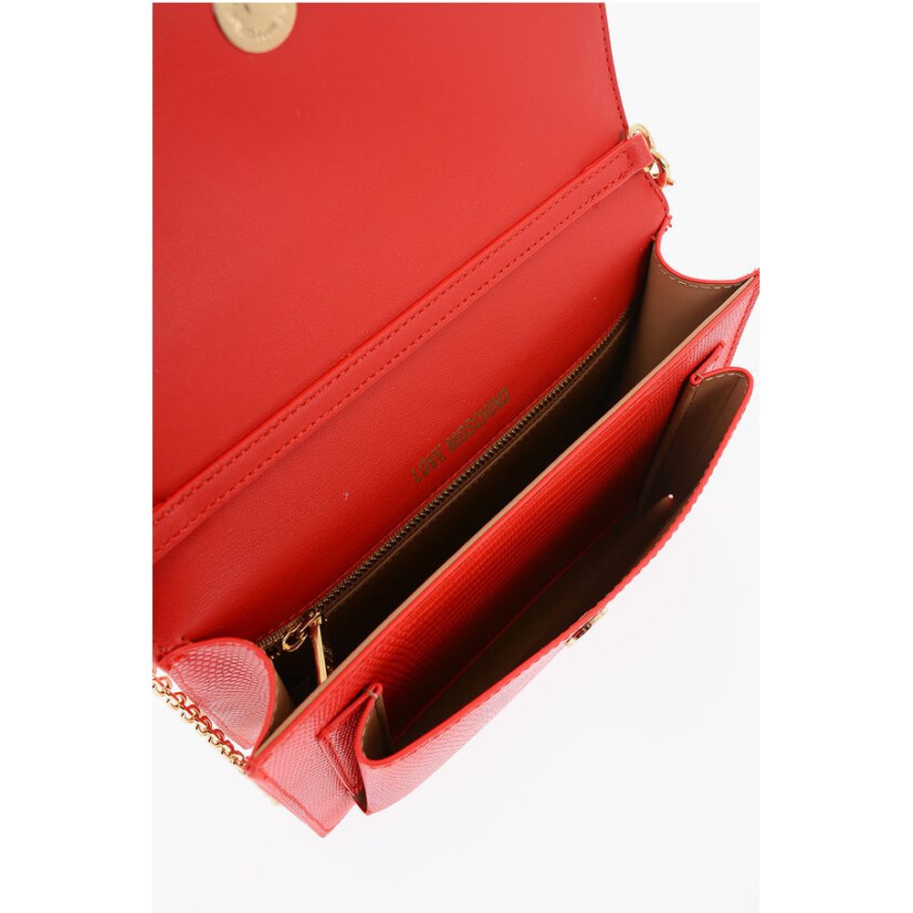 LOVE Croco-effect Faux Leather LIZARD Bag with Golden Chain