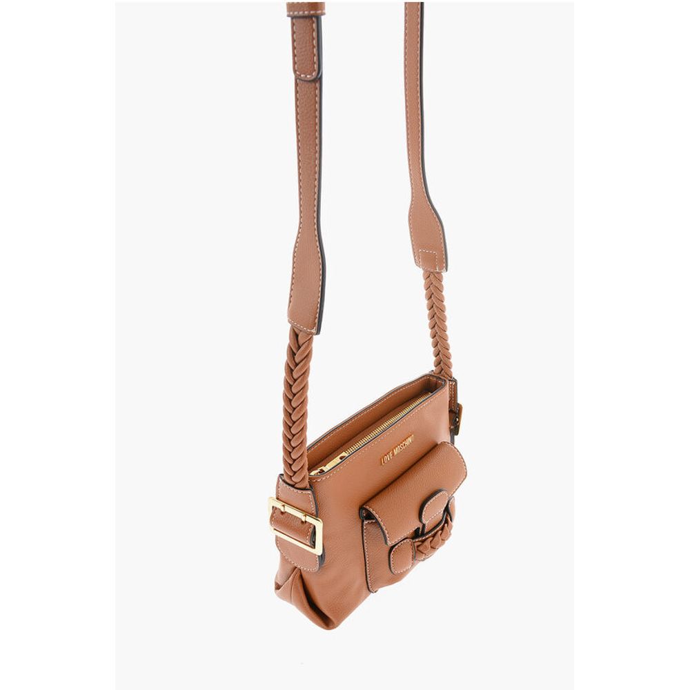 LOVE Faux Leather Crossbody Bag with Braided Details