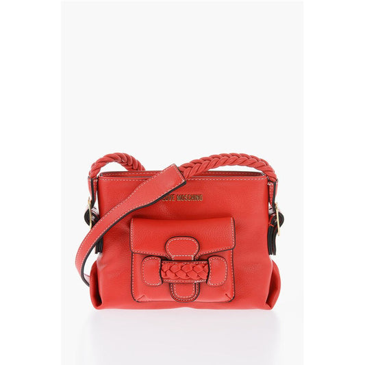 LOVE Faux Leather Crossbody Bag with Braided Details