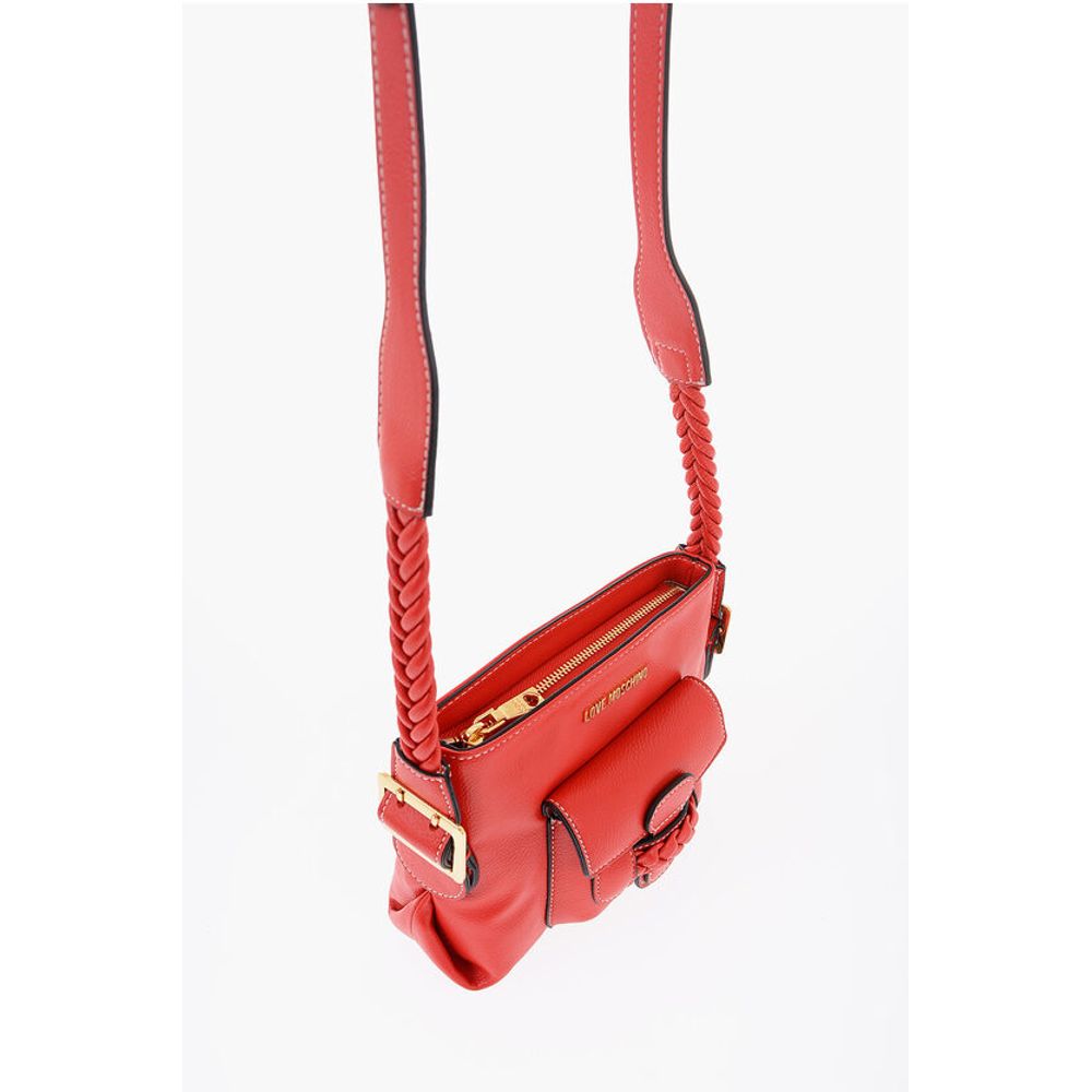 LOVE Faux Leather Crossbody Bag with Braided Details