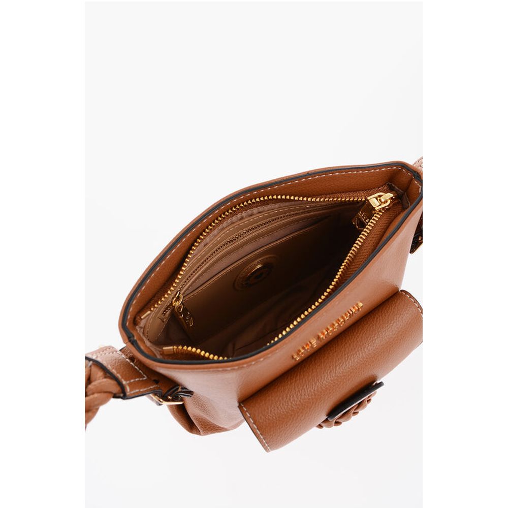 LOVE Faux Leather Crossbody Bag with Braided Details