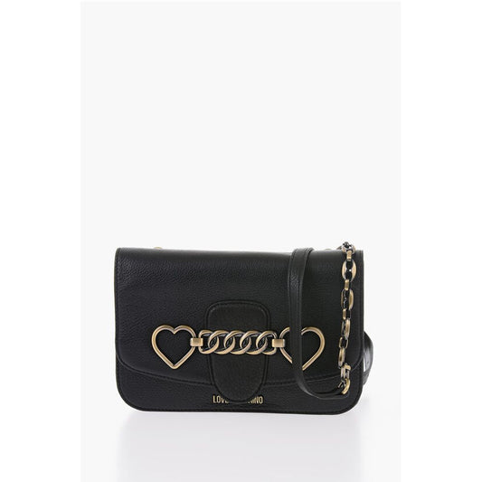 LOVE Leather Crossbody Bag with Heart Shaped Clamp