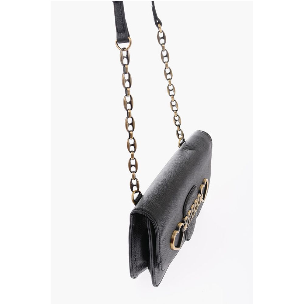 LOVE Leather Crossbody Bag with Heart Shaped Clamp