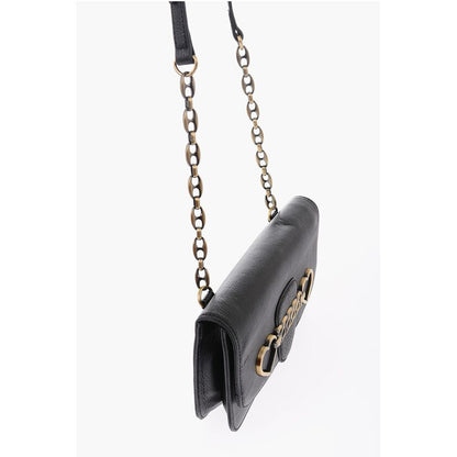 LOVE Leather Crossbody Bag with Heart Shaped Clamp