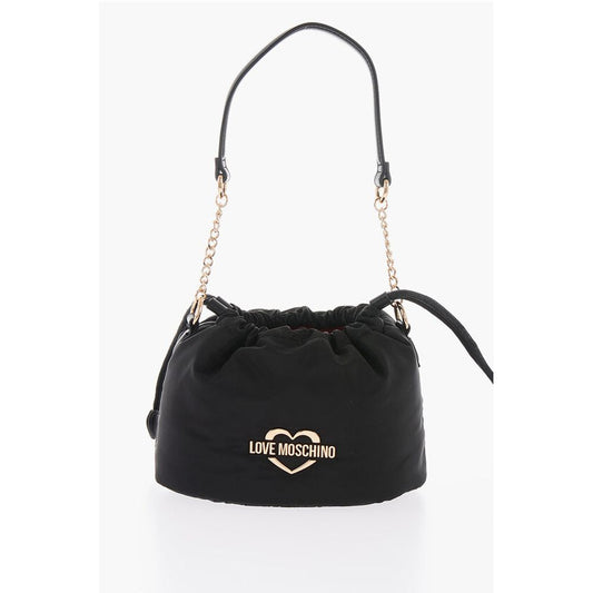 LOVE Solid Color Mini Bucket Bag with Removable Shoulder Str