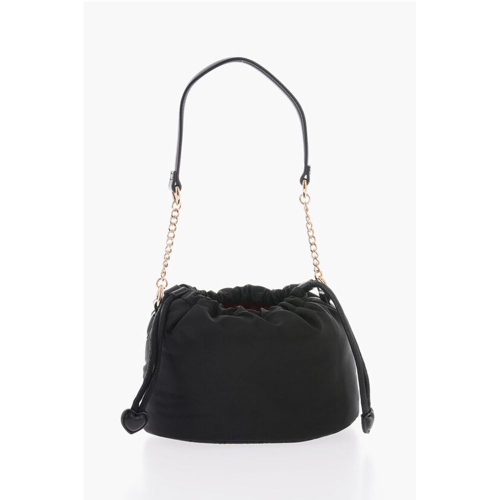 LOVE Solid Color Mini Bucket Bag with Removable Shoulder Str
