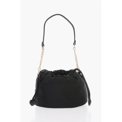 LOVE Solid Color Mini Bucket Bag with Removable Shoulder Str