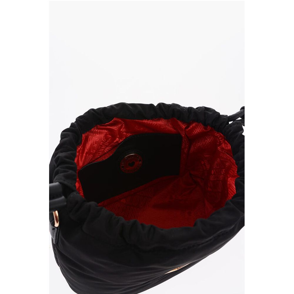 LOVE Solid Color Mini Bucket Bag with Removable Shoulder Str