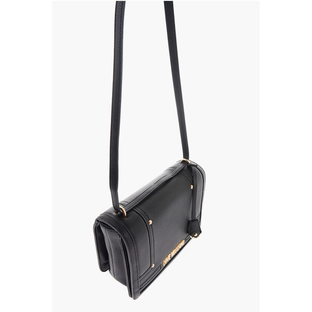 LOVE Faux Leather Crossbody Bag with Golden Logo