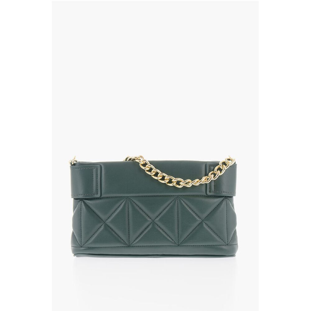 LOVE Quilted Faux Leather Bag with Golden Chain