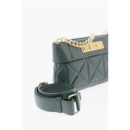 LOVE Quilted Faux Leather Bag with Golden Chain