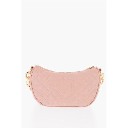 LOVE Quilted Faux Leather Shoulder Bag with Golden Chain